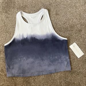 Athleta - Shanti Watercolor Stripe Crop / Racerback Workout Tank